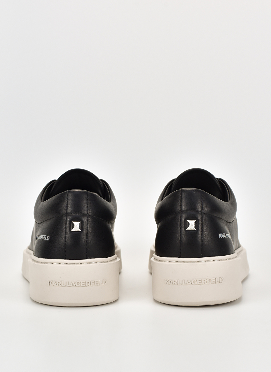 KARL LAGERFELD Siyah - Beyaz Erkek Deri Sneaker FLINT Lace Lo Lthr _3