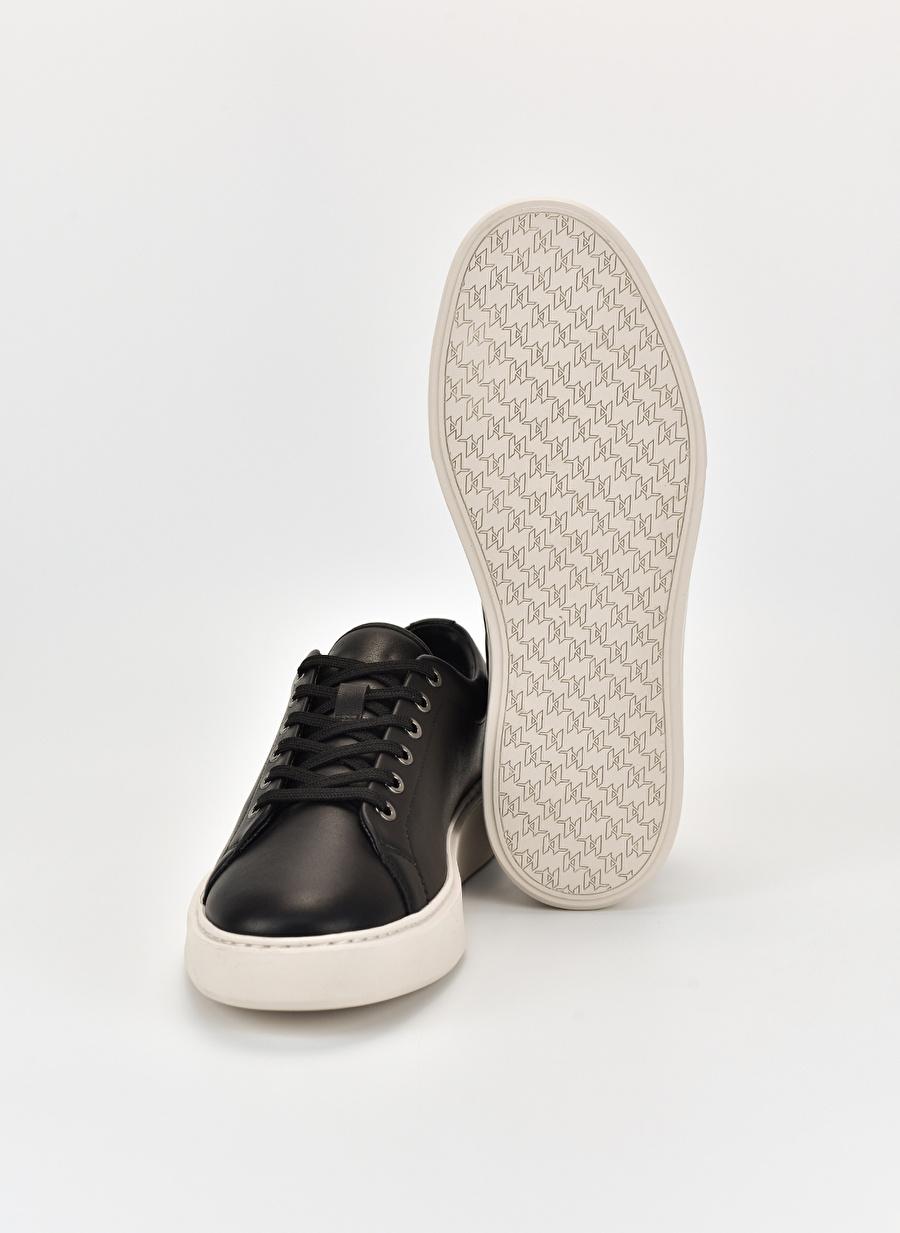 KARL LAGERFELD Siyah - Beyaz Erkek Deri Sneaker FLINT Lace Lo Lthr _4