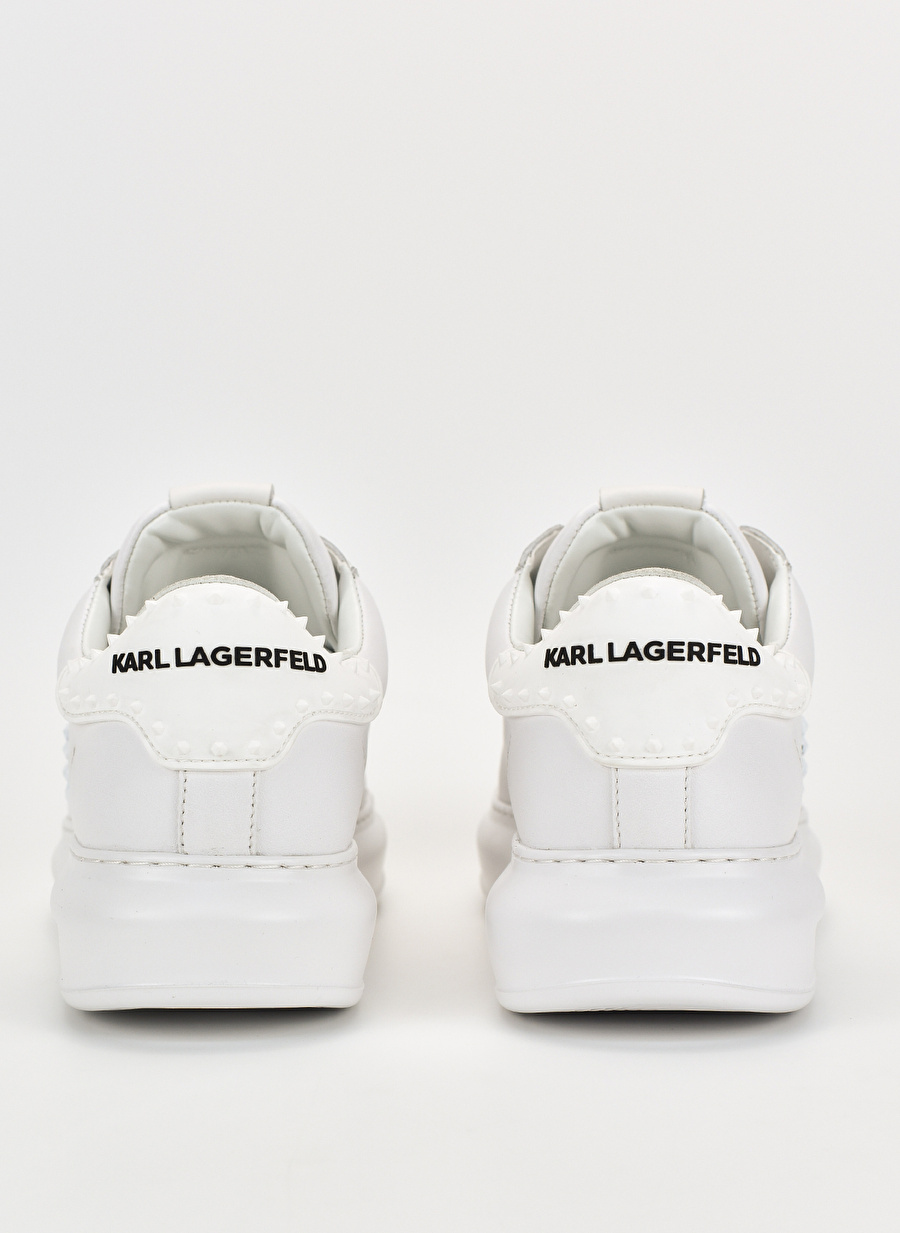 KARL LAGERFELD Beyaz Erkek Deri Sneaker KAPRI MENS Stud Kounter Lo Lace _3