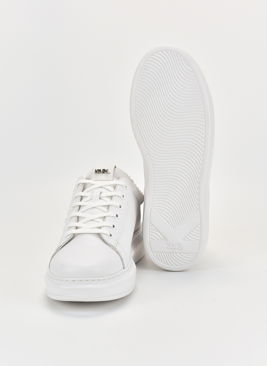 KARL LAGERFELD Beyaz Erkek Deri Sneaker KAPRI MENS Stud Kounter Lo Lace _4