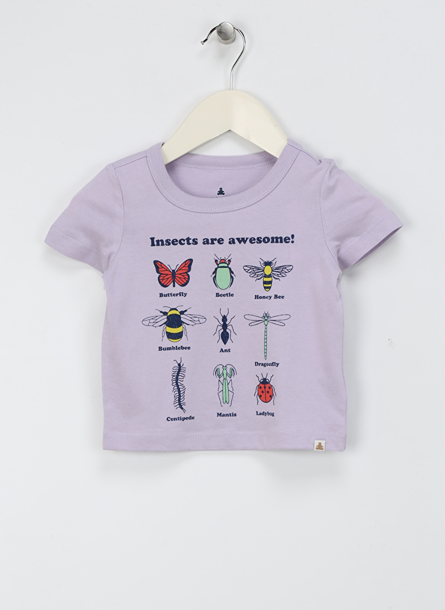 Gap Baskılı Lila Bebek T-Shirt 886967001