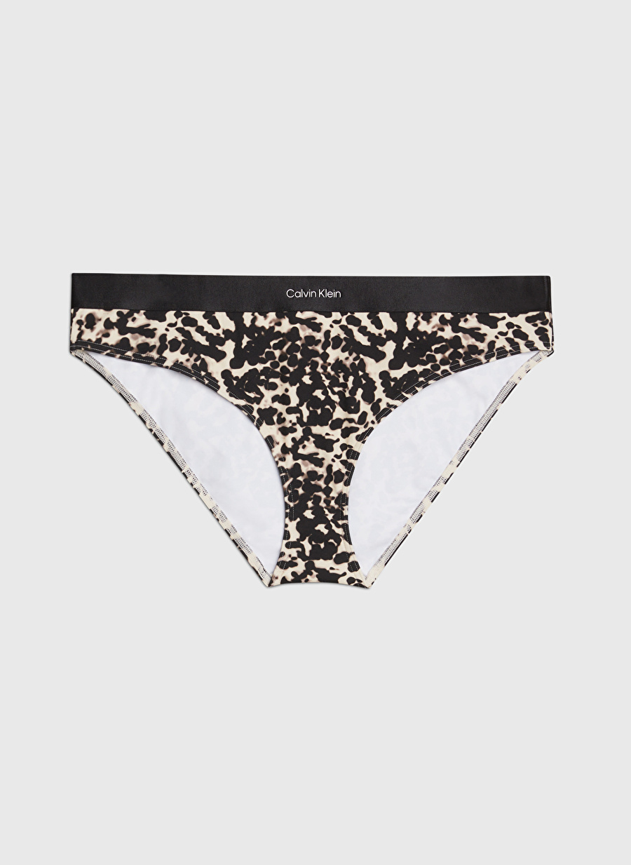 Calvin Klein Bej - Siyah Kadın Bikini Alt BIKINI-PRINT KW0KW024900GM