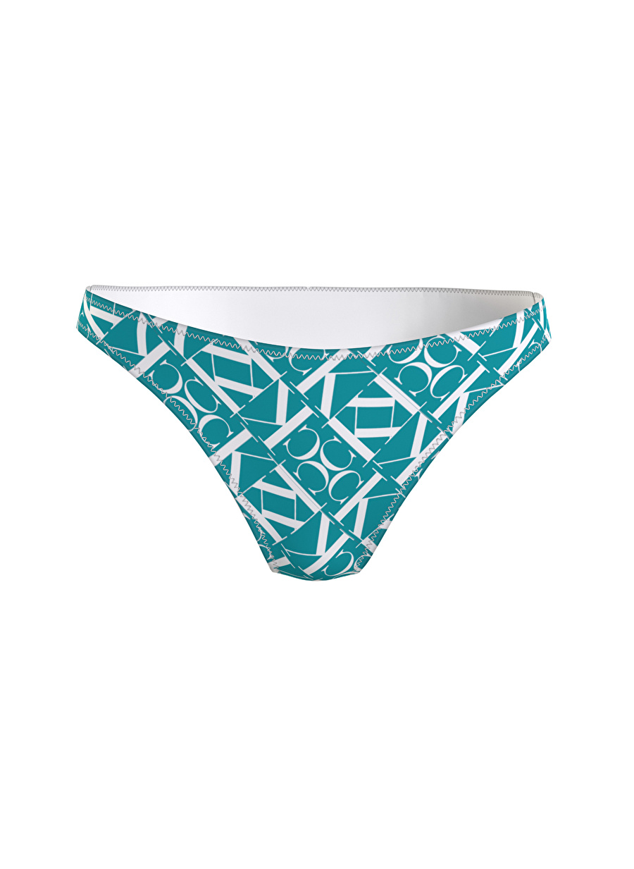 Calvin Klein Mavi - Beyaz Kadın Bikini Alt CHEEKY BIKINI-PRINT KW0KW024850G1