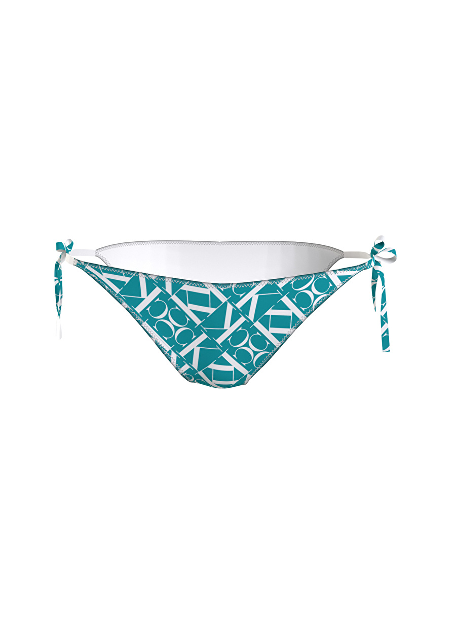 Calvin Klein Mavi - Beyaz Kadın Bikini Alt STRING SIDE TIE-PRINT KW0KW024860G1