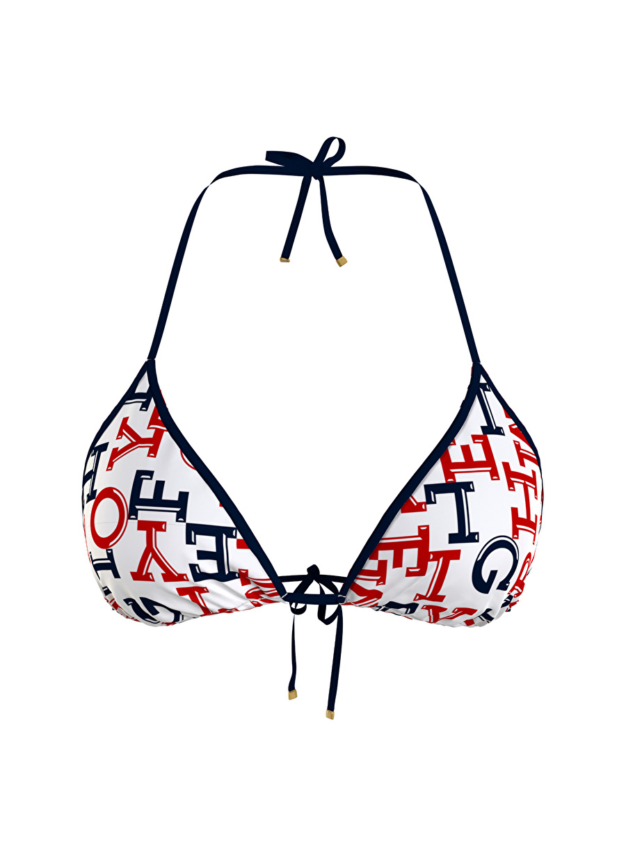 Tommy Hilfiger Lacivert - Beyaz - Kırmızı Kadın Bikini Üst TRIANGLE RP PRINT, 0K4 UW0UW053140K