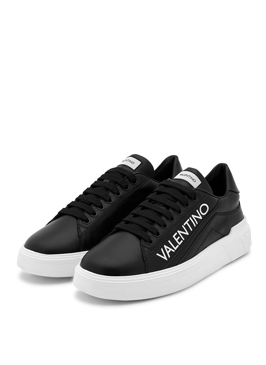 Valentino Siyah - Beyaz Erkek Deri Sneaker REY _1