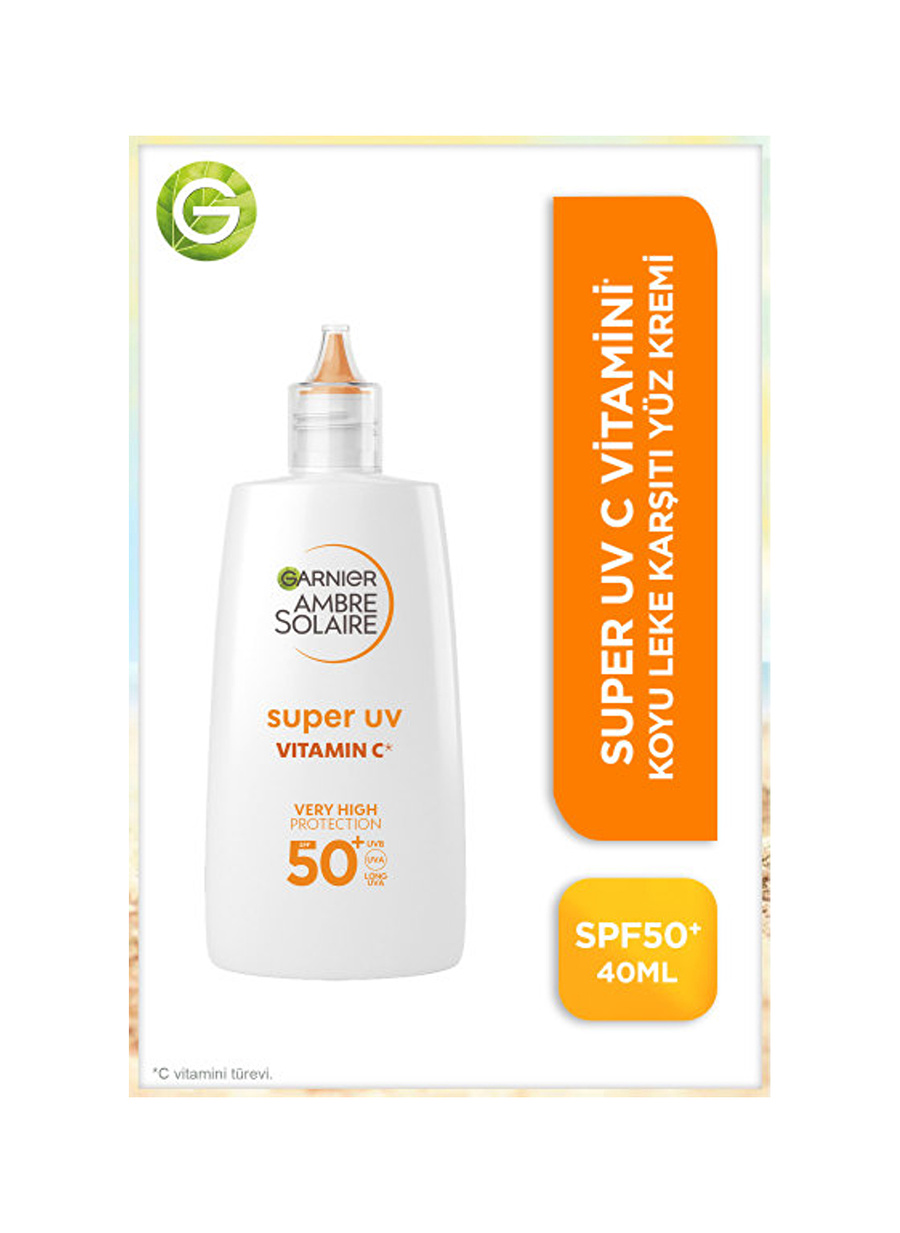 Garnier Ambre Solaire Super UV C Vitamini Koyu Leke Karşıtı Fluid Yüz Güneş Kremi SPF50+ 40ML