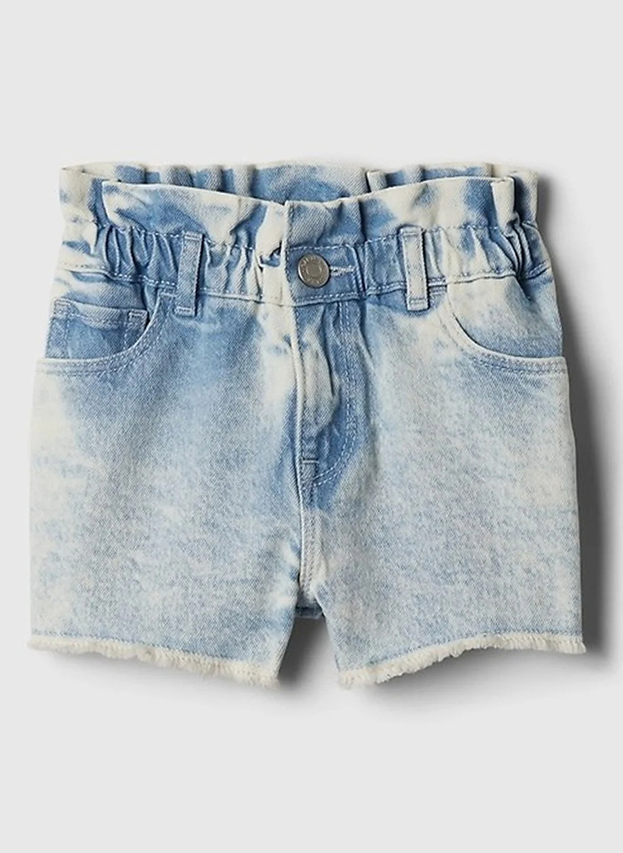 Gap Lastikli Bel Normal Açık Mavi Kadın Denim Şort 854828002