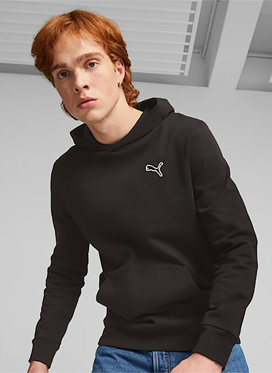 Puma 67681401 BETTER ESSENTIALS Hoodie Siyah Erkek Kapüşon Yaka Normal Kalıp Sweatshirt