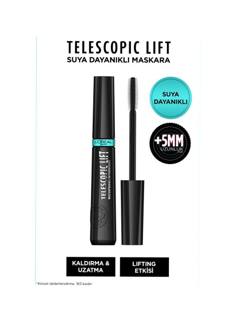 Telescopic Lift Suya Dayanıklı Siyah Maskara 9.9 ml