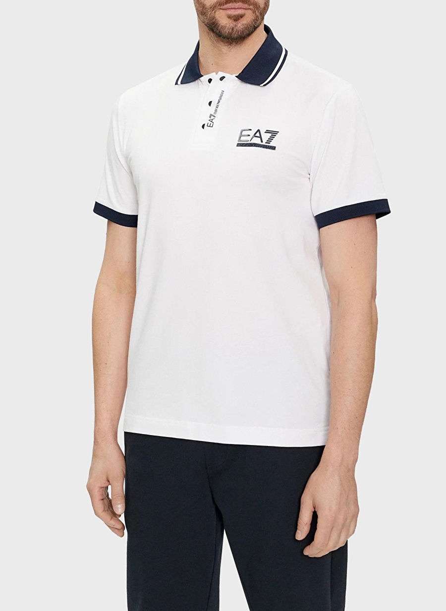 EA7 Beyaz Erkek Polo T-Shirt 3DPF17PJ03Z