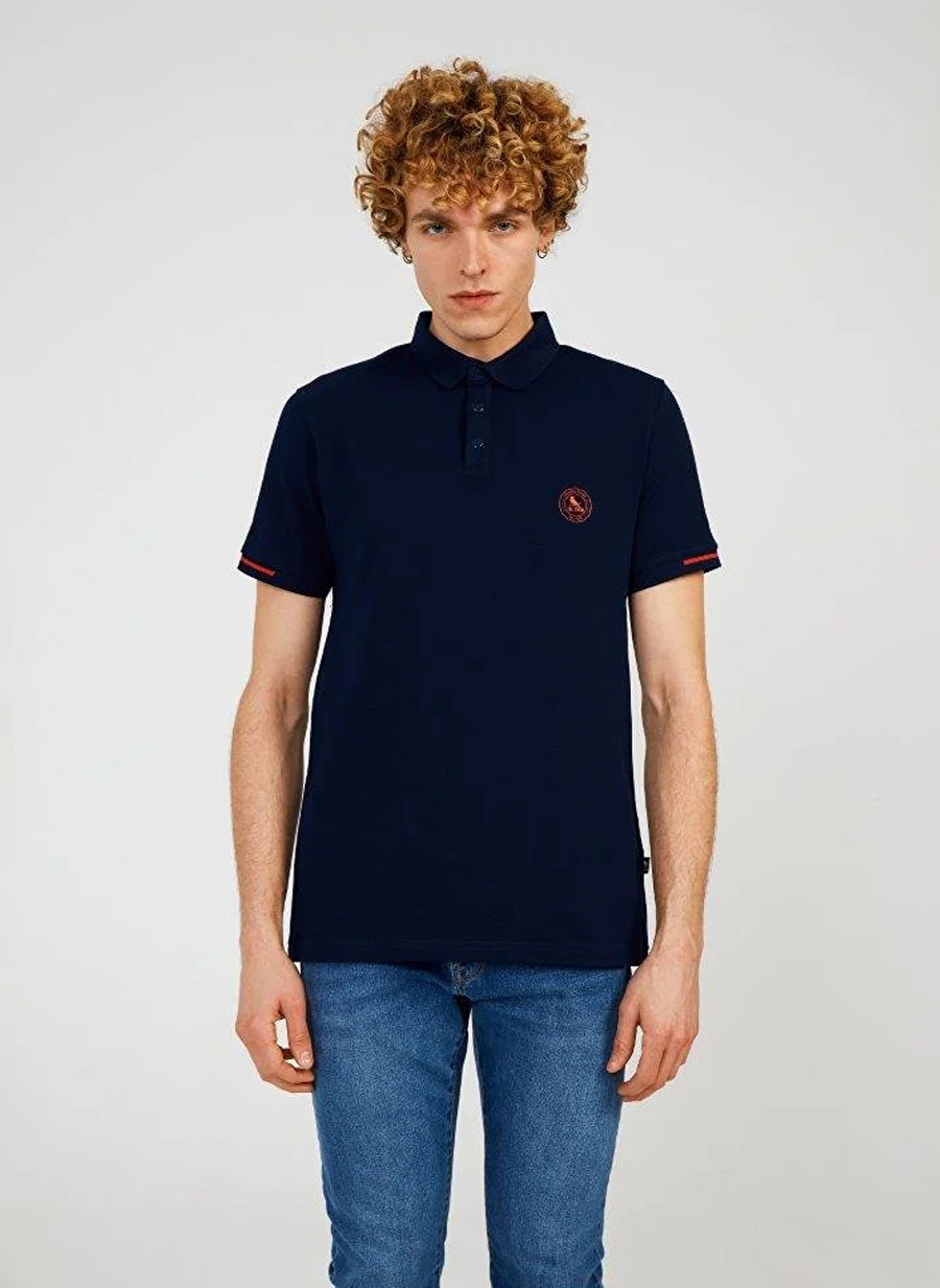 The Crow Düz Lacivert Erkek Polo T-Shirt SUMMER POLO