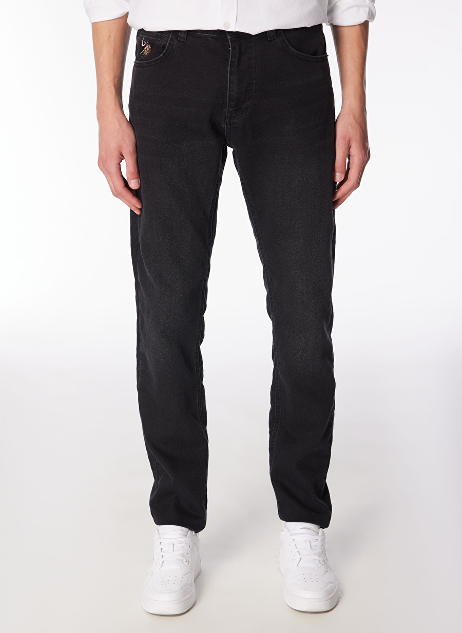 U.S. Polo Assn. Normal Bel Normal Paça Straight Siyah Erkek Denim Pantolon HARDER_2