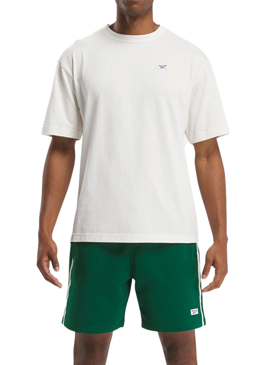 Reebok IP8468 CL COURT SPORT TEE Beyaz Erkek Bisiklet Yaka Normal Kalıp T-Shirt