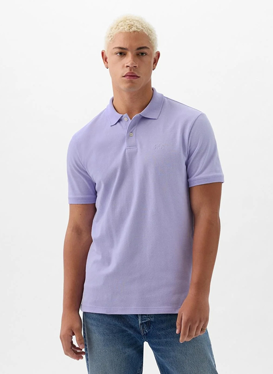 Gap Düz Lila Erkek Polo T-Shirt 586306