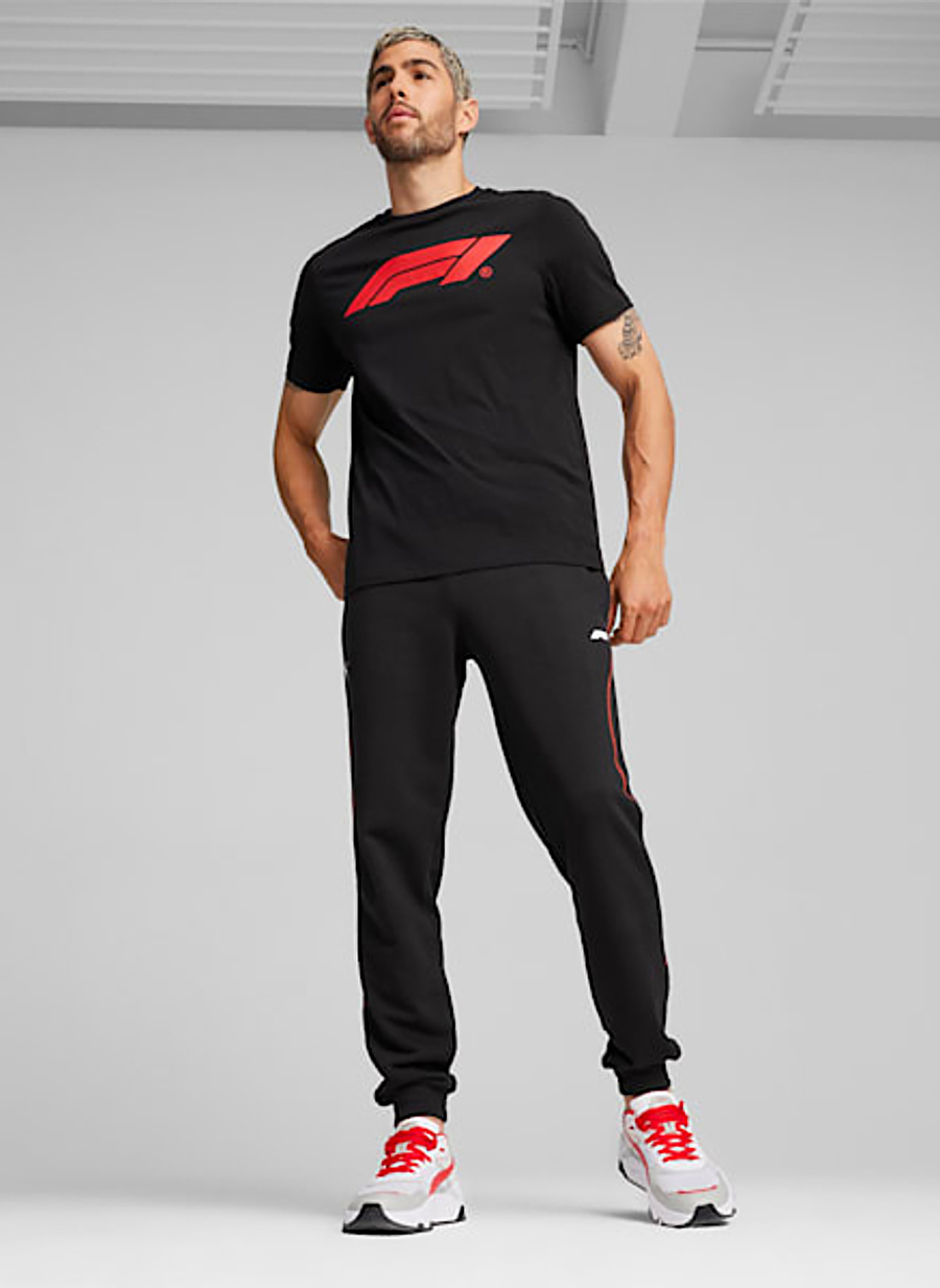 Puma 62585101 F1 ESS Logo Tee Siyah Erkek Yuvarlak Yaka Normal Kalıp T-Shirt _1