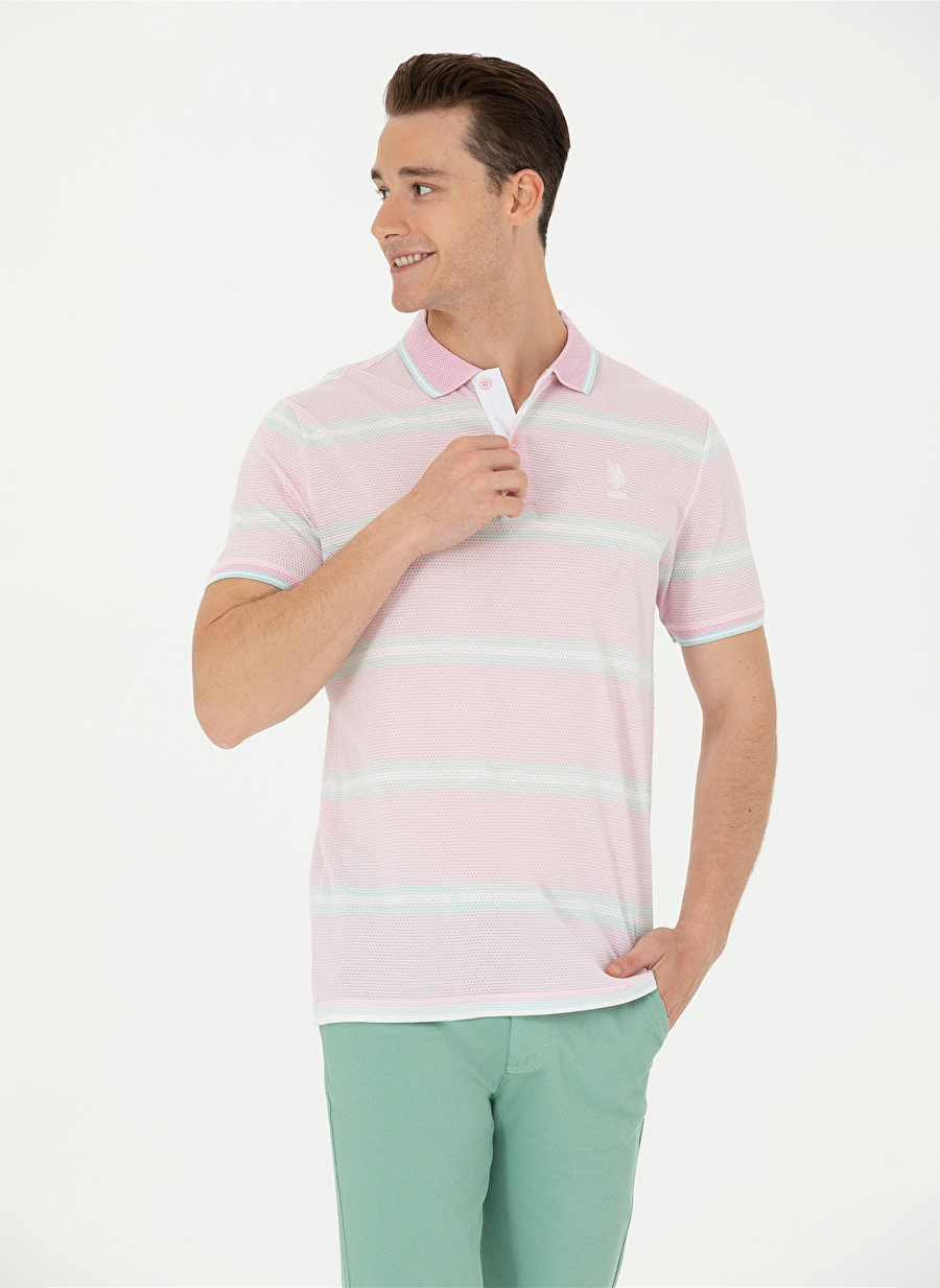 U.S. Polo Assn. Pembe Erkek Polo T-Shirt REVANA