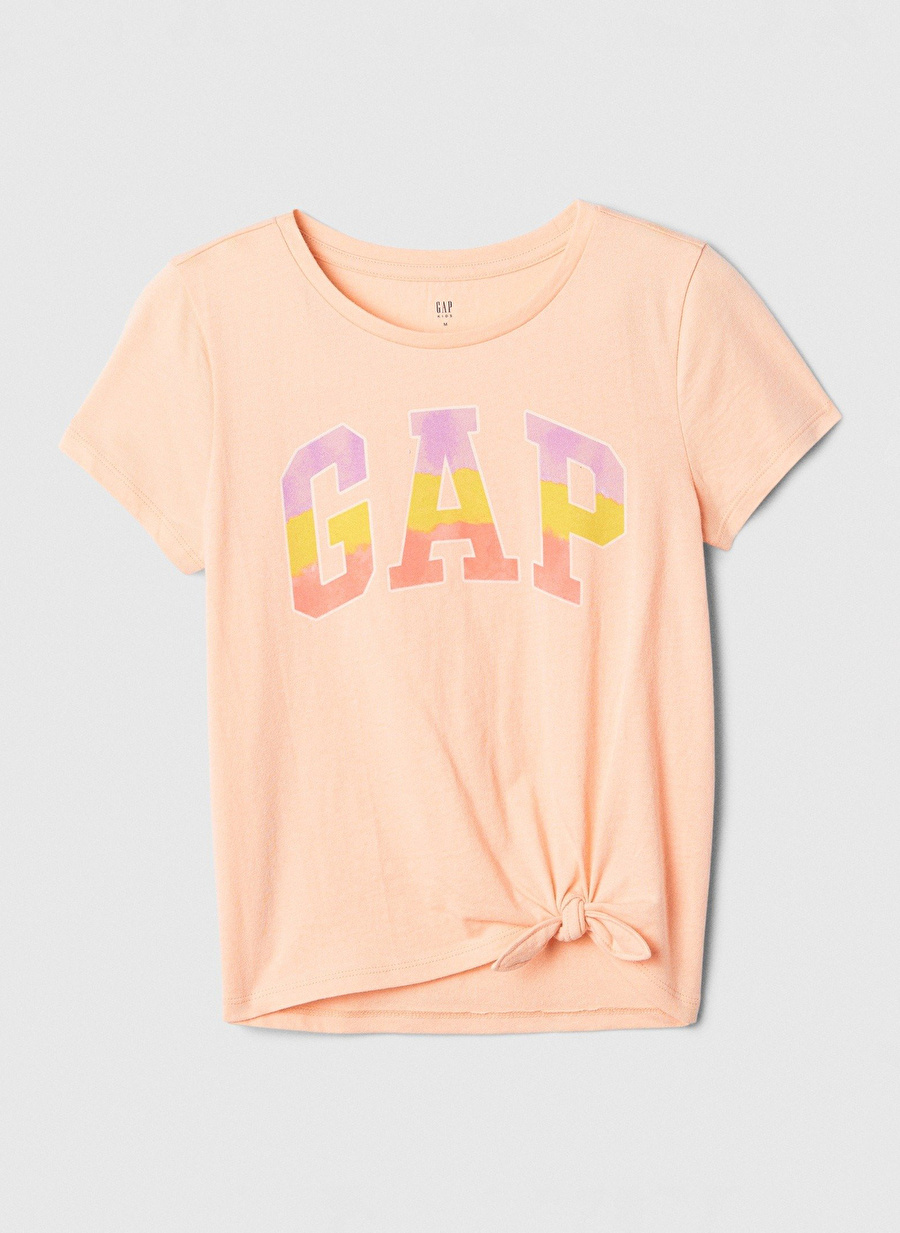 Gap Nakışlı Şeftali Kız Çocuk T-Shirt 886009008