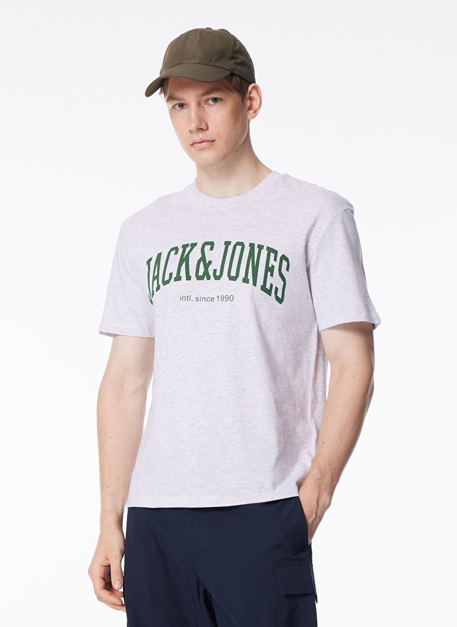 Jack & Jones Yuvarlak Yaka Beyaz Erkek T-Shirt 12236514_JJEJOSH TEE SS CREW NECK N