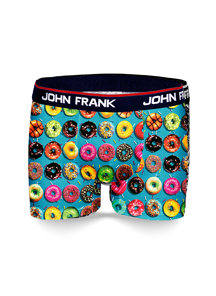 John Frank Çok Renkli Erkek Boxer JFBD341-DONUTS BLUE