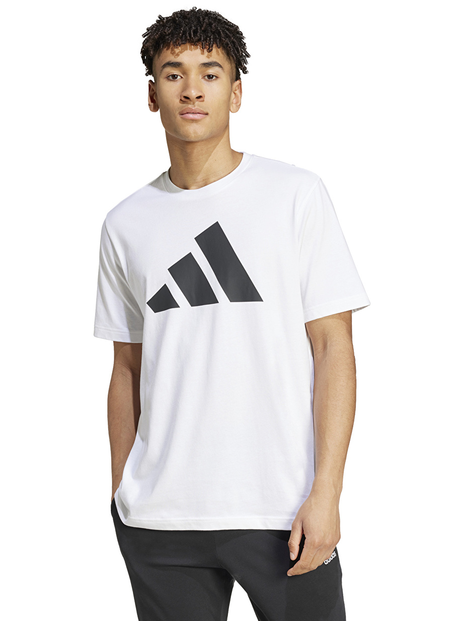 adidas Erkek Beyaz Yuvarlak Yaka Normal Kalıp T-Shirt IY8582 M  PWR 3 T _2