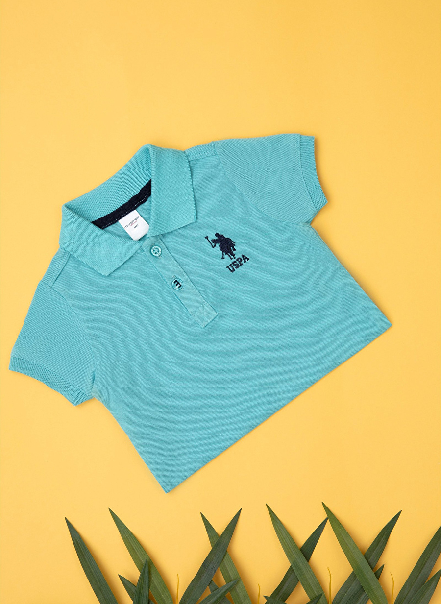 U.S. Polo Assn. Desenli Mint Erkek Çocuk T-Shirt TP01IY023KIDS-B