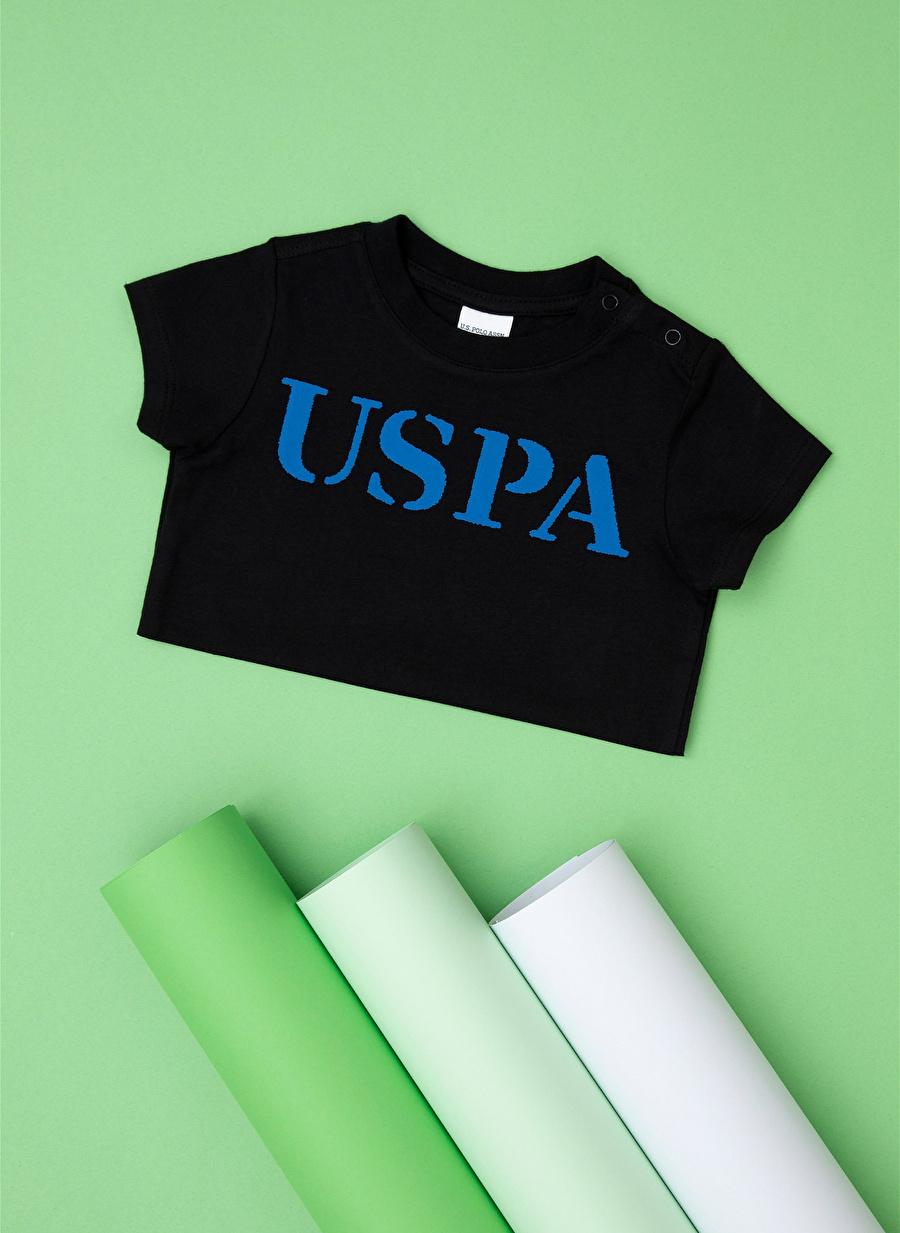 U.S. Polo Assn. Desenli Siyah Erkek Çocuk T-Shirt GEARTKIDSIY023-B