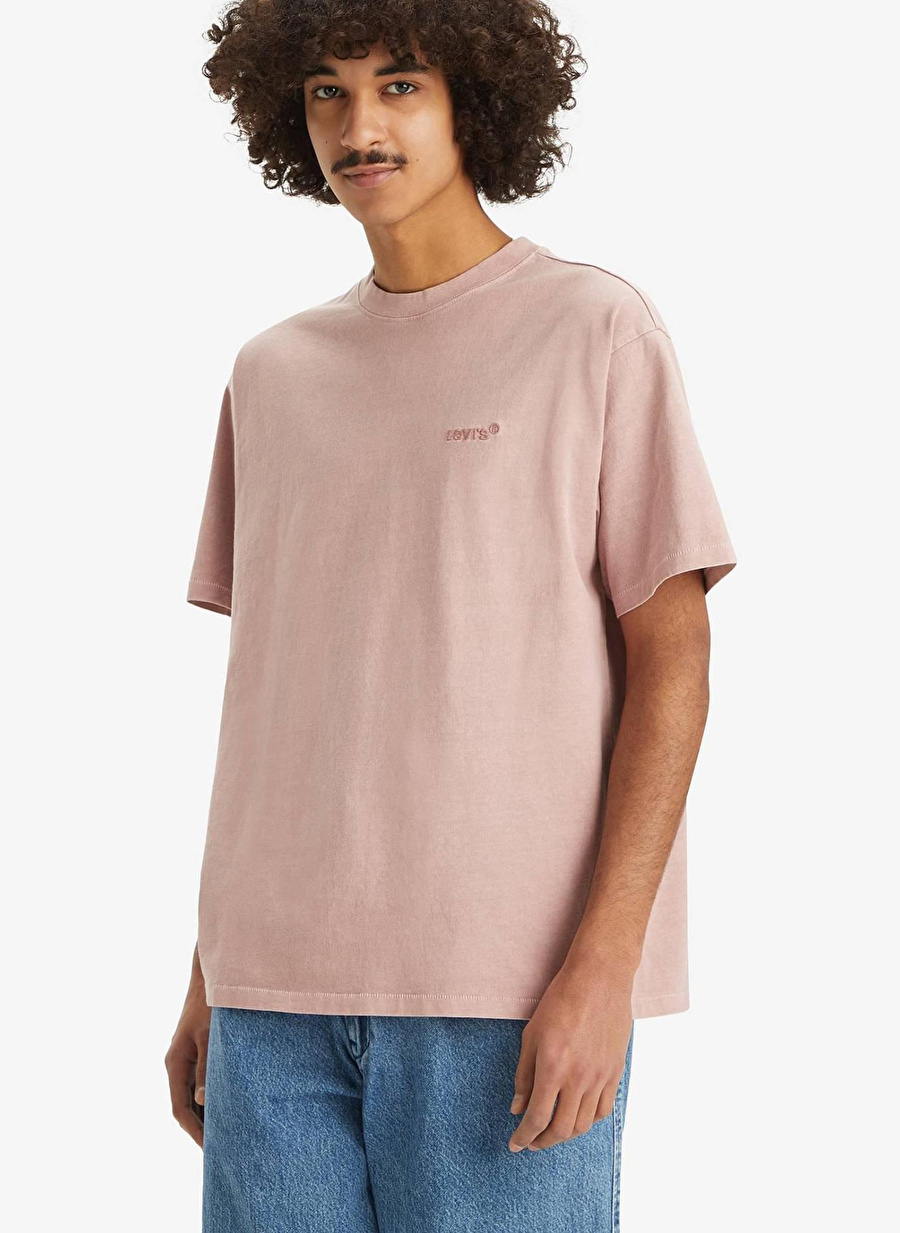 Levis Bisiklet Yaka Düz Pembe Erkek T-Shirt A0637-0104_RED TAB VINTAGE TEE GARM