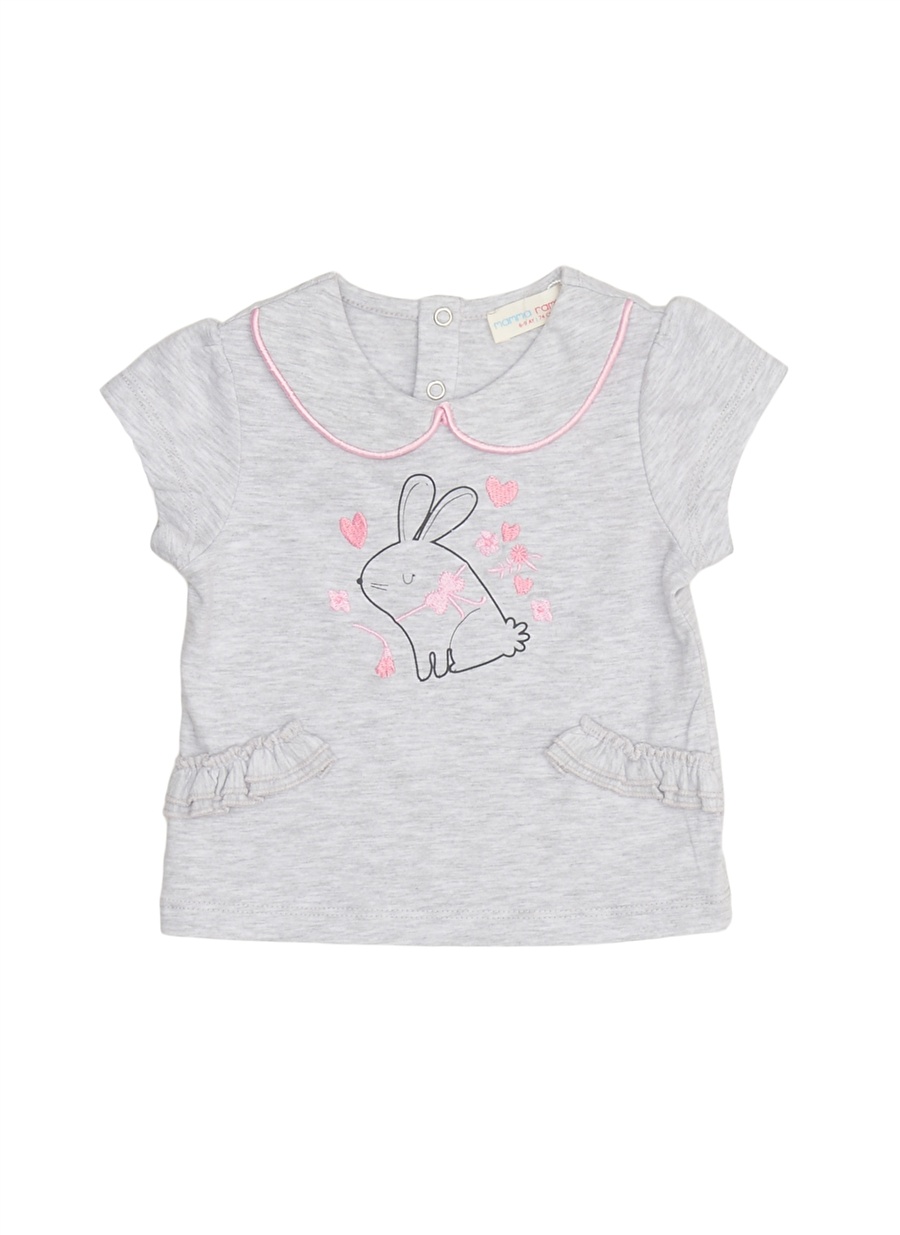 Mammaramma Gri Kız Bebek T-Shirt