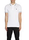 Calvin Klein Jeans Polo Dar Düz Erkek Beyaz Polo T-Shirt J30J315603-YAF TIPPING SLIM POLO