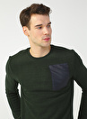 Haki Erkek O Yaka Basic Sweatshirt JACK