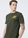 Skechers S212938-801 M Chest Logo T-Shirt O Yaka  Normal Kalıp Düz Haki Erkek T-Shirt