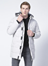 Only & Sons Koyu Beyaz Erkek Kapüşon Yaka Kaban ONSCARL LONG QUILTED COAT OTW _1