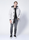 Only & Sons Koyu Beyaz Erkek Kapüşon Yaka Kaban ONSCARL LONG QUILTED COAT OTW _6