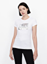 Armani Exchange Beyaz - Gri Kadın T-Shirt 8NYTDL