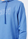 Mavi M065606-80620 Kapüşonlu  Regular Fit Düz Mavi Erkek Sweatshirt