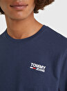 Tommy Jeans Bisiklet Yaka Düz Mavi Erkek T-Shirt DM0DM09588-C87_TJM REGULAR CORP