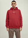 Jack & Jones Kapüşon Yaka Koyu Kırmızı Erkek Sweatshırt 12216335_JPRBLUARCHIE SWEAT HOOD NO