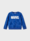 Name İt Mavi Erkek Çocuk O Yaka Uzun Kollu Baskılı Sweatshirt NKMANGUS MARVEL SWEAT BRU MAR