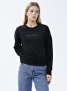 Columbia CS0212 CSC W BAR SPLIT CROP SWEATSH Siyah Kadın O Yaka Normal Kalıp Baskılı Sweatshirt