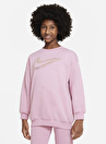 Nike Çocuk Kırmızı - Pembe T-Shirt DV9374-698 G NSW ICN FLC BF CREW WC