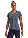 Under Armour Yuvarlak Yaka Düz Siyah Kadın T-Shirt 1258568-045 Tech SSV - Twist