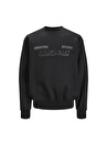 Jack & Jones Bisiklet Yaka Siyah Erkek Sweatshırt 12247020_JORSHADOW BOLT SWEAT CREW