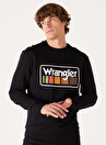 Wrangler Bisiklet Yaka Siyah Erkek Sweatshırt W646H1001 Bisiklet Yaka Sweatshirt