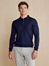 Brooks Brothers Polo Yaka Standart Lacivert Erkek Kazak BBFW23MKL012