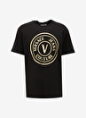 Versace Jeans Couture Bisiklet Yaka Siyah Erkek T-Shirt 75GAHT05CJ00TG89