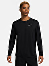 Nike Siyah Erkek Bisiklet Yaka Sweatshirt FB7070-010-M NK DF UV MILER TOP LS