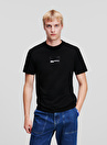 Karl Lagerfeld Jeans Bisiklet Yaka Siyah Erkek T-Shirt 236D1700_KLJ REGULAR SSLV LOGO TEE