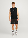 Jack & Jones Bisiklet Yaka Siyah Erkek T-Shirt JORVESTERBRO SLEEVELESS TEE SN