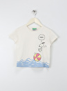 Benetton Krem Kız Çocuk T-Shirt 3096G10EZ